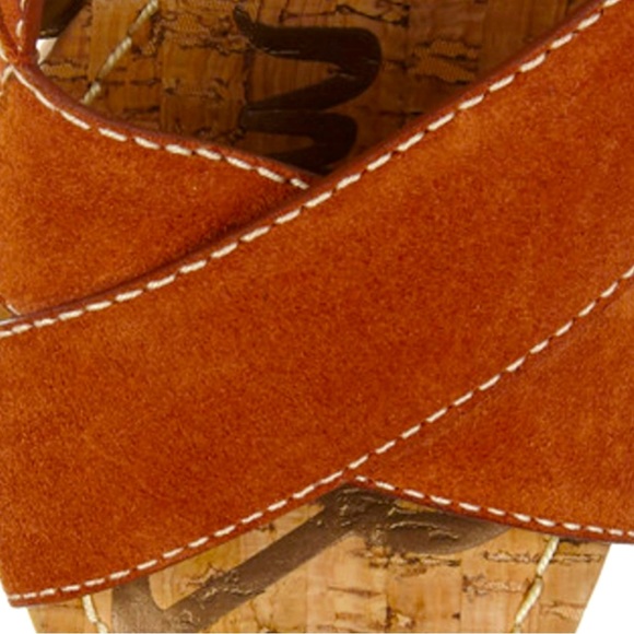 Sam Edelman | Mae | Suede Ginger spice Platform Heels |  Retro Chunky Heel | 7.5 - Picture 6 of 12